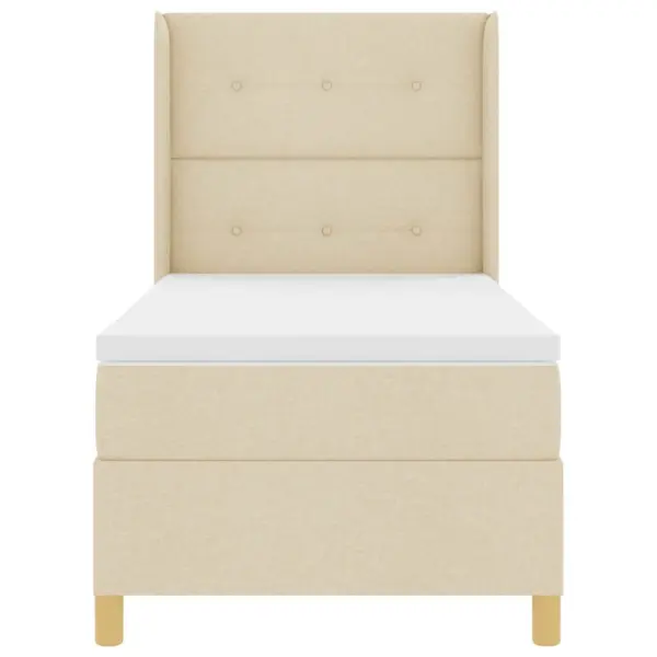 Kontinentaalvoodi vahtmadratsiga, LED-valgustusega, kreem kangas, 80 x 200 cm – 8