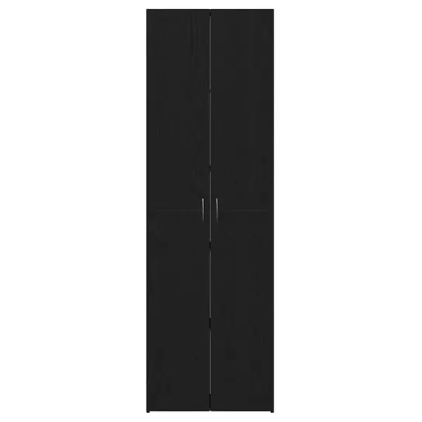 Kõrge kontorikapp 5 riiuliga ja 2 uksega, must tamm, tehispuit, 60 x 32 x 190 cm – 7