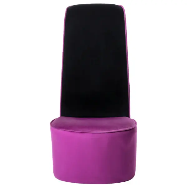 Kontsakinga kujuga aktsenttool, lilla-must samet, 43 x 82,5 x 85,5 cm – 3