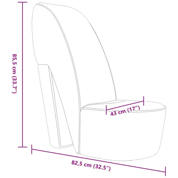 Kontsakinga kujuga aktsenttool, lilla-must samet, 43 x 82,5 x 85,5 cm – 8