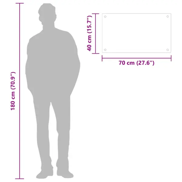 Köögi pritsmekaitse karastatud klaasist, läbipaistev, 70 x 40 cm, 6 mm – 11
