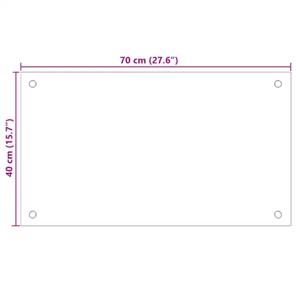 Köögi pritsmekaitse karastatud klaasist, läbipaistev, 70 x 40 cm, 6 mm – 10