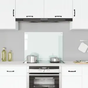 Karastatud klaasist köögi pritsmekaitse, valge, 80 x 60 cm, 6 mm