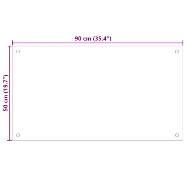 Must köögi pritsmekaitse karastatud klaasist, 90 x 50 cm, 6 mm – 10