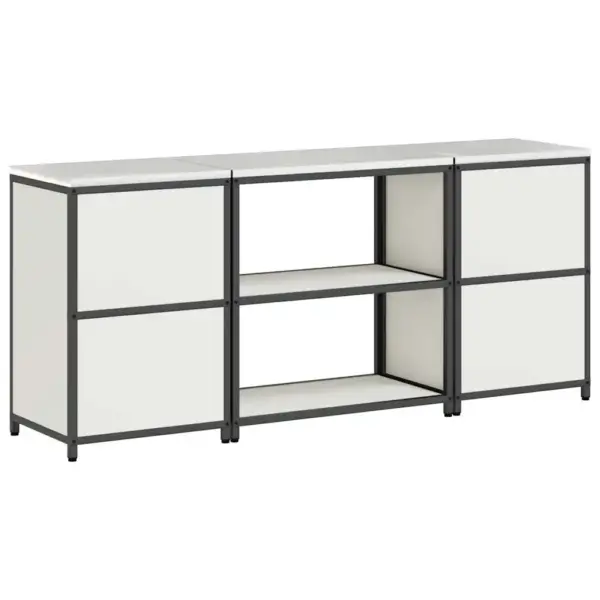 Tööstuslik köögikappide ja riiuli komplekt, 3 osa, valge külmvaltsitud teras, 210 x 50 x 92 cm – 12