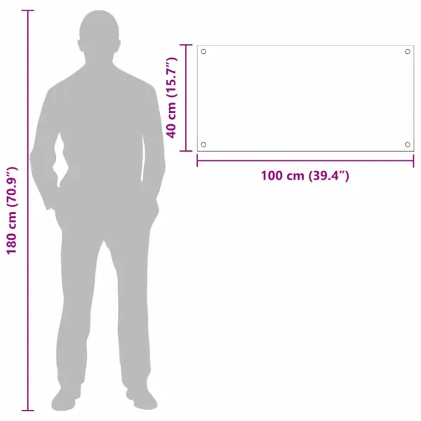 Tumehall karastatud klaasist köögipritseplaat, 2 tk, 100 x 40 cm – 10