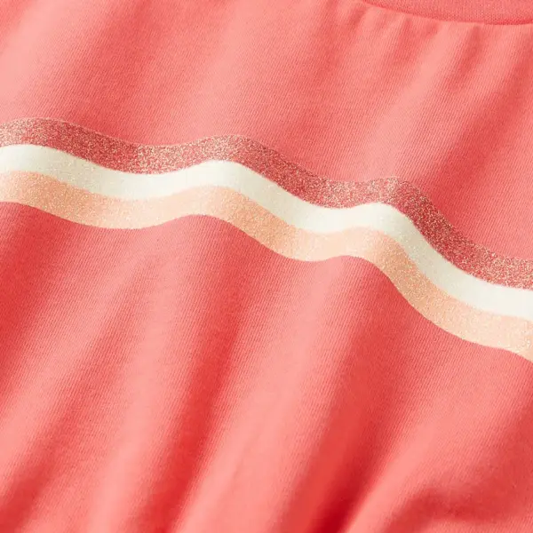 Korallroosa laste kleit pingutusnööriga vöökohaga, 95% puuvill, suurus 116 – 4