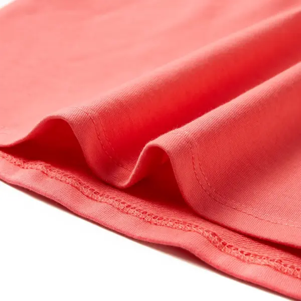 Korallroosa laste kleit pingutusnööriga vöökohaga, 95% puuvill, suurus 116 – 6