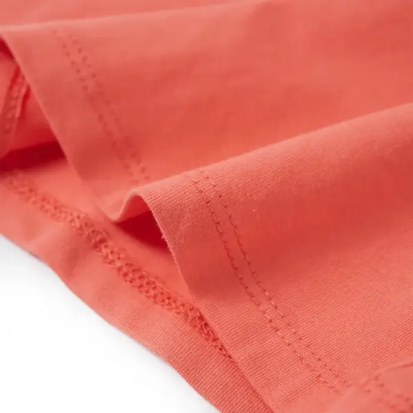 Korallroosa laste T-särk ükssarvitrükiga, lühikeste volangvarrukatega, suurus 140 (9–10 a) – 6