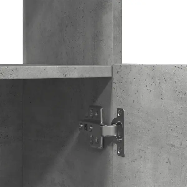 Kõrge riiulkapp avatud riiulite ja alumise kapiga, betoonhall tehispuit, 92 x 33 x 180 cm – 10