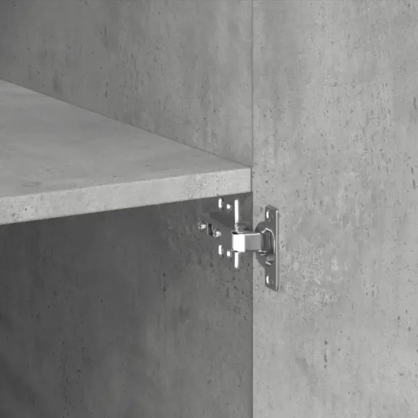 Kõrge hoiukapp käepidemetega, betoonhall tehispuit, 80 x 42,5 x 185 cm – 7