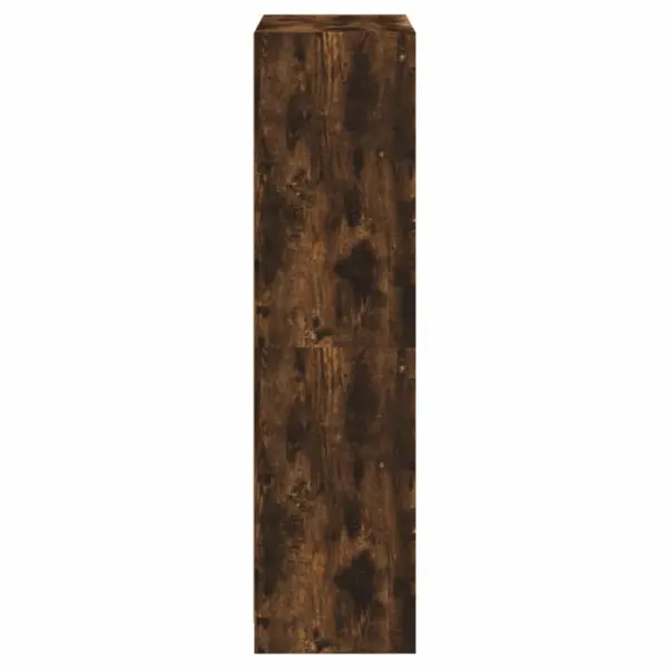 Kõrge hoiukapp klaasuste ja alumise kapiosaga, suitsutatud tamme toon, tehispuit, 68 x 37 x 142 cm - 8