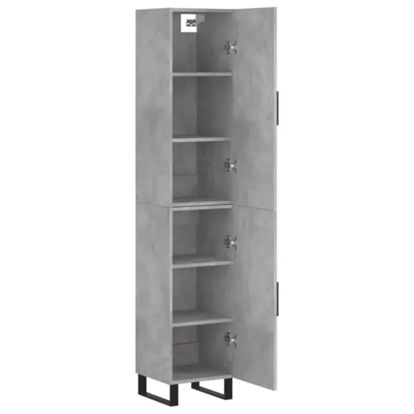 Kõrgkapp betoonhall, tehispuit ja metalljalad, 34,5 x 34 x 180 cm – 4