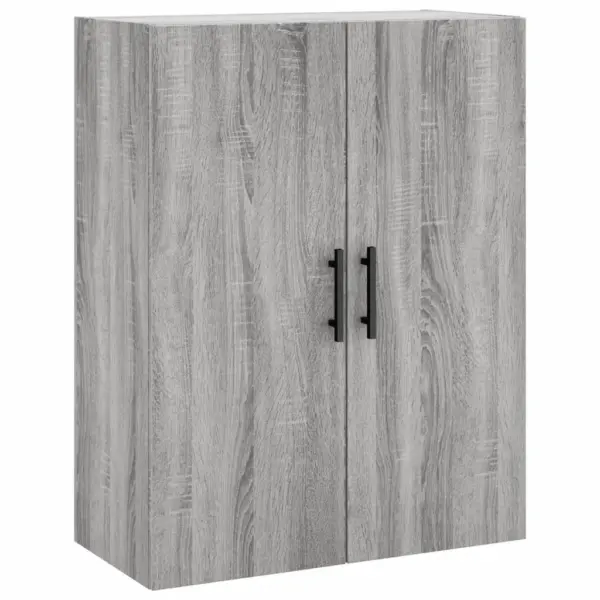 Kõrge kapp sahtlite ja ustega, hall Sonoma tamm, tehispuit, 69,5 x 34 x 180 cm - 5