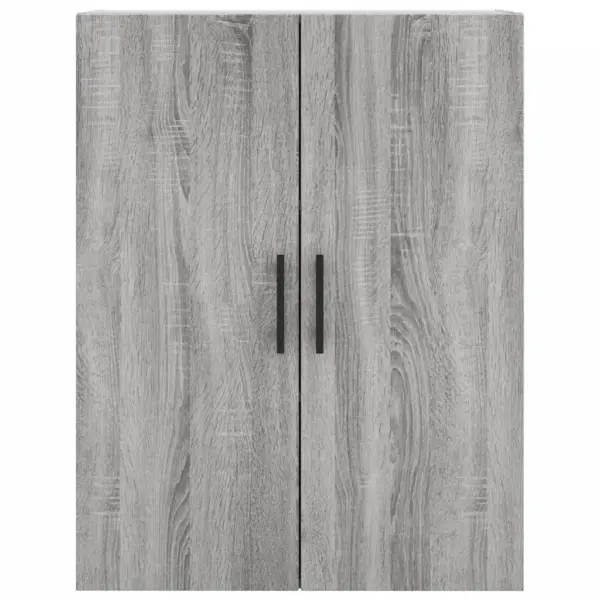 Kõrge kapp sahtlite ja ustega, hall Sonoma tamm, tehispuit, 69,5 x 34 x 180 cm - 6