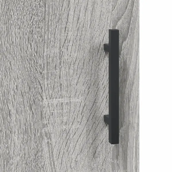 Kõrge kapp sahtlite ja ustega, hall Sonoma tamm, tehispuit, 69,5 x 34 x 180 cm - 10