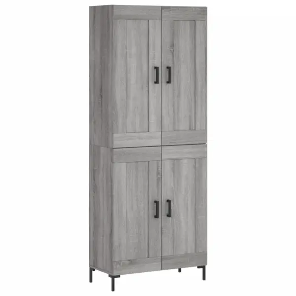 Kõrge kapp rauast jalgadel, hall Sonoma tamm, tehispuit, 69,5 x 34 x 180 cm - 2