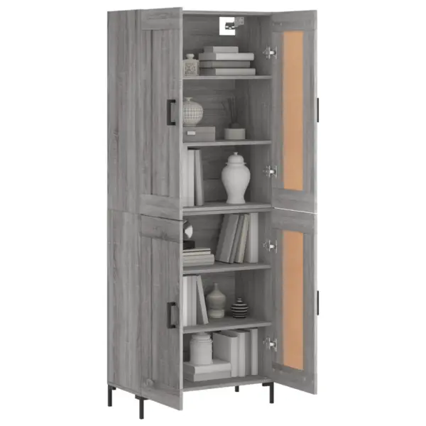 Kõrge kapp rauast jalgadel, hall Sonoma tamm, tehispuit, 69,5 x 34 x 180 cm - 3