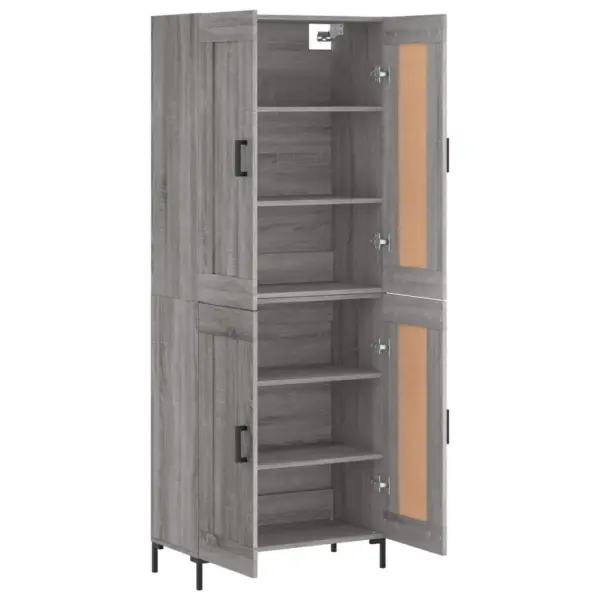 Kõrge kapp rauast jalgadel, hall Sonoma tamm, tehispuit, 69,5 x 34 x 180 cm - 4