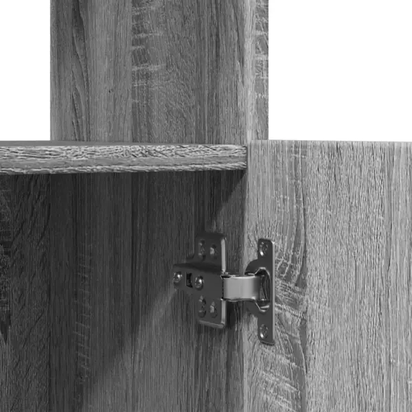 Kõrge kapp avatud riiulite ja alumise kapiosaga, hall Sonoma tamm, 92 x 33 x 180 cm, tehispuit – 10