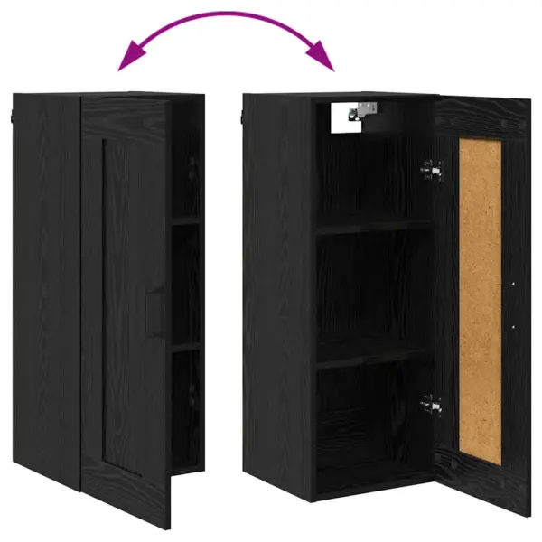 Kõrge kapp sahtliga, must tamm, 34,5 x 34 x 180 cm, tehispuit – 13