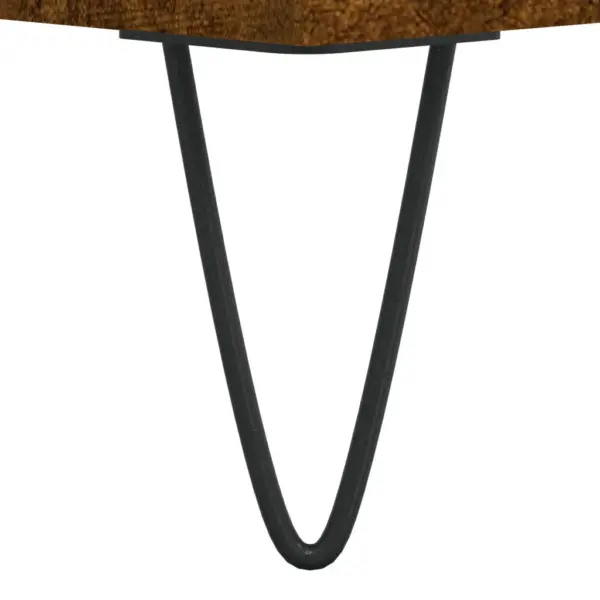 Kõrge kapp ustega, suitsutatud tamme toon, tehispuit ja rauast jalad, 69,5 x 34 x 180 cm – 11
