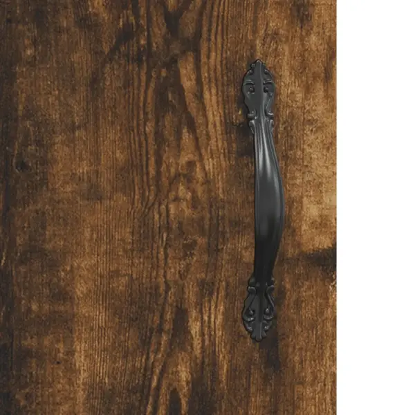 Kõrge kapp ustega, suitsutatud tamme toon, tehispuit ja rauast jalad, 69,5 x 34 x 180 cm – 10