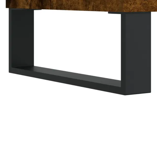 Kõrge kapp suitsutatud tamme toonis, tehispuit ja metalljalad, 69,5 x 34 x 180 cm - 11