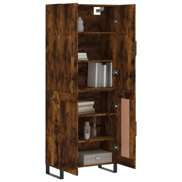 Kõrge kapp suitsutatud tamme toonis, tehispuit ja metalljalad, 69,5 x 34 x 180 cm - 3
