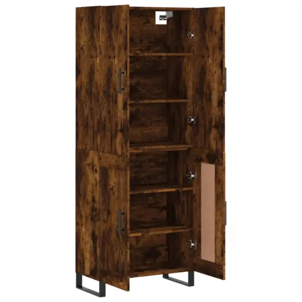 Kõrge kapp suitsutatud tamme toonis, tehispuit ja metalljalad, 69,5 x 34 x 180 cm - 4