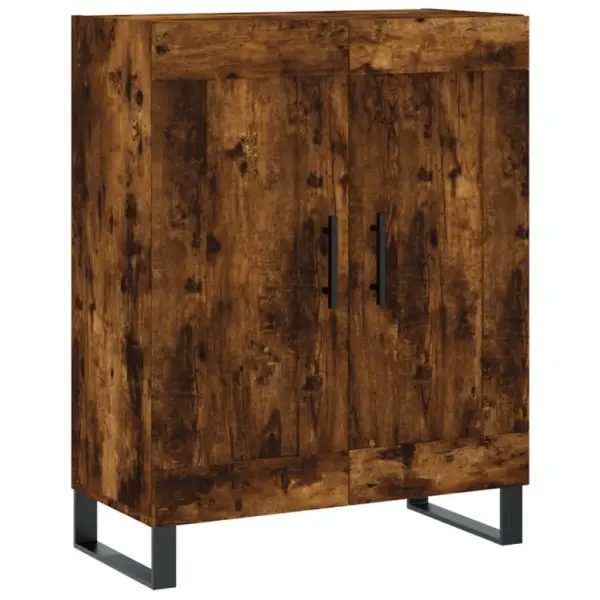 Kõrge kapp suitsutatud tamme toonis, tehispuit ja metalljalad, 69,5 x 34 x 180 cm - 7