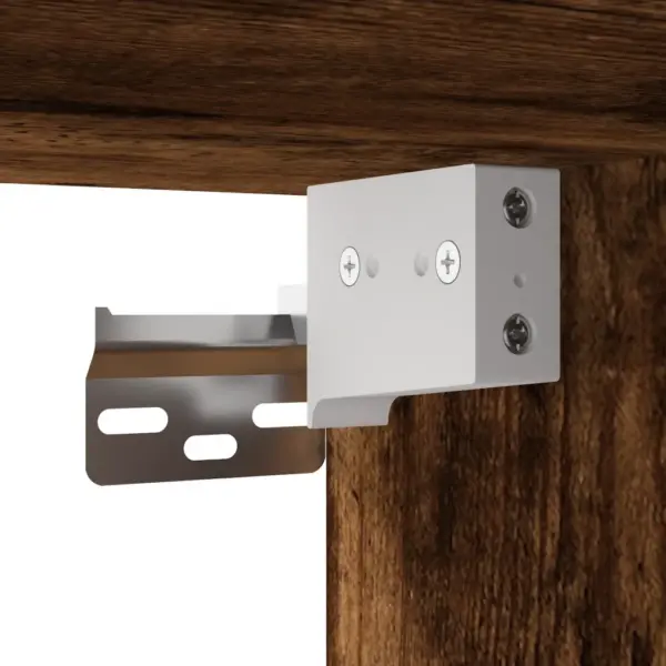 Kõrge kapp puhvetosaga, suitsutatud tamm, tehispuit ja metall, 69,5 x 34 x 180 cm – 9