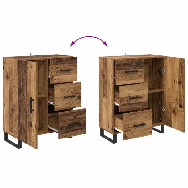 Kõrge riiulkapp sahtli ja uksega, vana puidu toon, tehispuit, 69,5 x 34 x 180 cm – 13