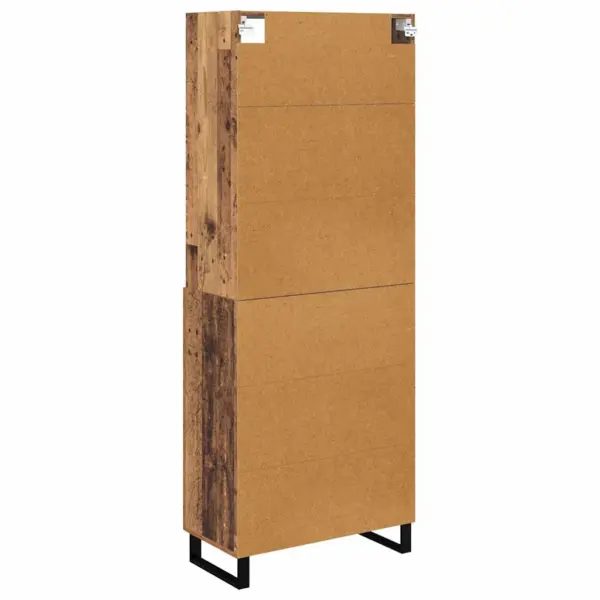 Kõrge riiulkapp sahtli ja uksega, vana puidu toon, tehispuit, 69,5 x 34 x 180 cm – 10