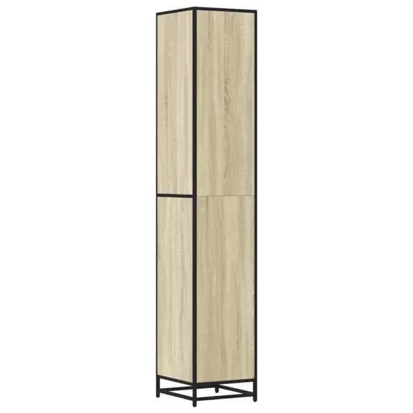 Kõrge vannitoakapp 6 sektsiooniga, sonoma tamm, tehispuit ja metall, 35 x 37,5 x 188,5 cm – 7