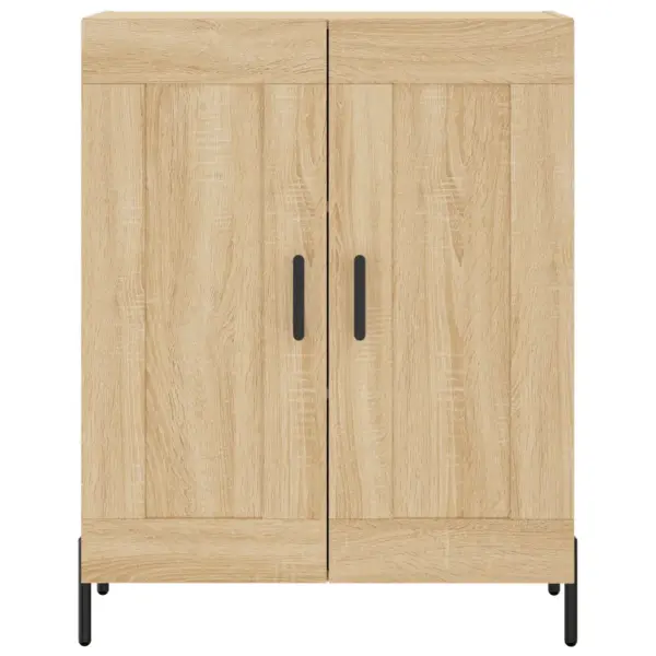 Kõrge vitriinkapp Sonoma tamme viimistlusega, metalljalgadel, 69,5 x 34 x 180 cm – 8