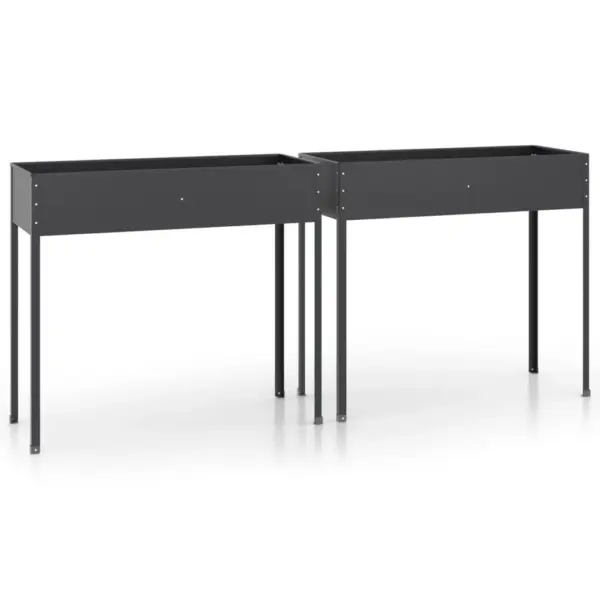 Kõrgete jalgadega aia taimekastid, 2 tk, antratsiithall tsingitud teras, 100,5 x 40,5 x 90 cm – 2