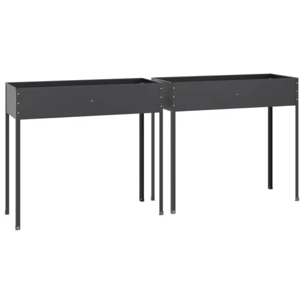 Kõrgete jalgadega aia taimekastid, 2 tk, antratsiithall tsingitud teras, 100,5 x 40,5 x 90 cm – 4