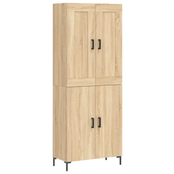 Kõrgkapp Sonoma tamme toonis, tehispuit ja rauast jalad, 69,5 x 34 x 180 cm - 2