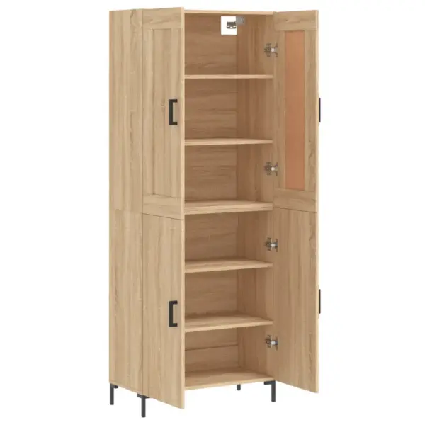 Kõrgkapp Sonoma tamme toonis, tehispuit ja rauast jalad, 69,5 x 34 x 180 cm - 4