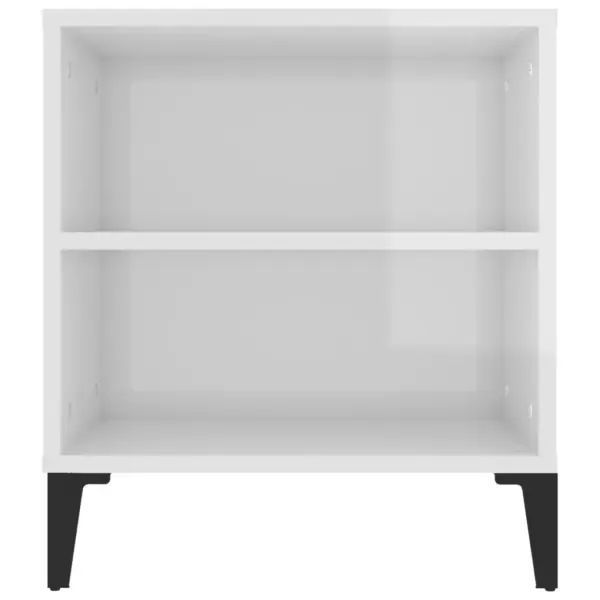 Kõrgläikega valge telerikapp avatud riiulitega, tehispuit ja metall, 102 x 44,5 x 50 cm – 8