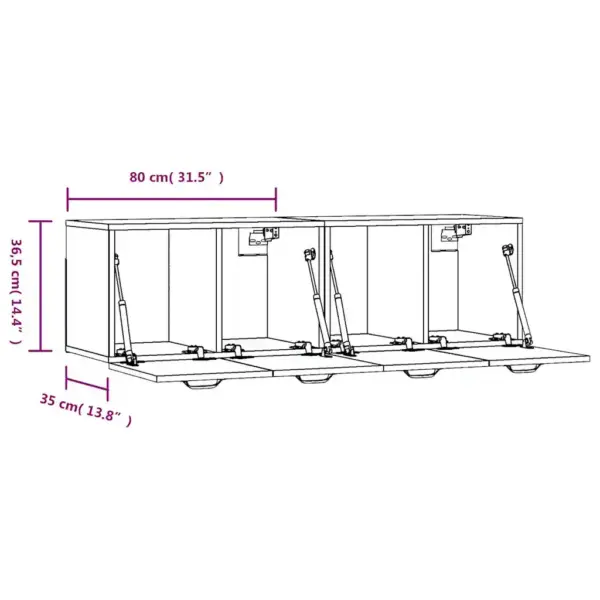 Seinakapid 2 tk, kõrgläikega valge tehispuit, 80 x 35 x 36,5 cm – 8
