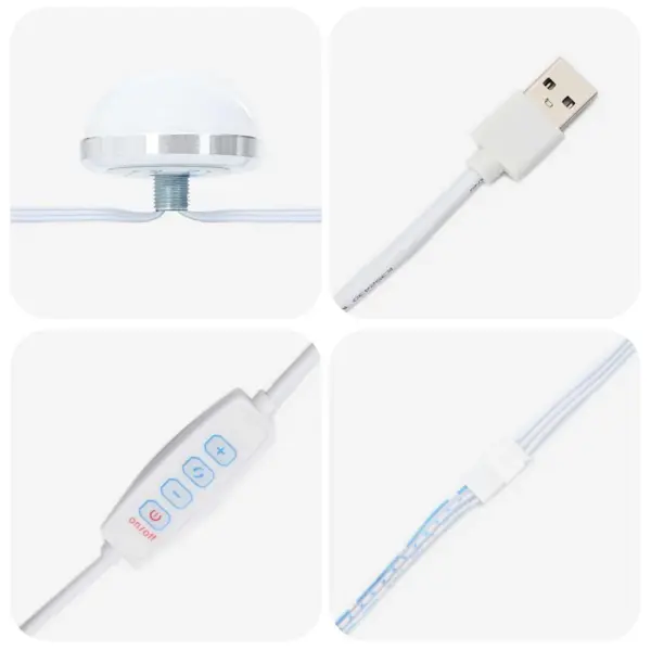 Kosmeetikalaudade komplekt LED-peeglivalgustusega, hall sonoma tehispuit, 3 osa, 158,5 x 41 x 135 cm – 11