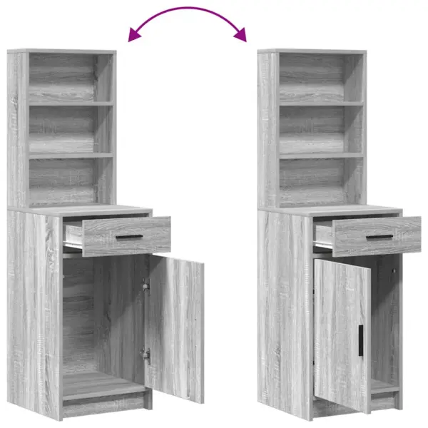 Kosmeetikalaudade komplekt LED-peeglivalgustusega, hall sonoma tehispuit, 3 osa, 158,5 x 41 x 135 cm – 13