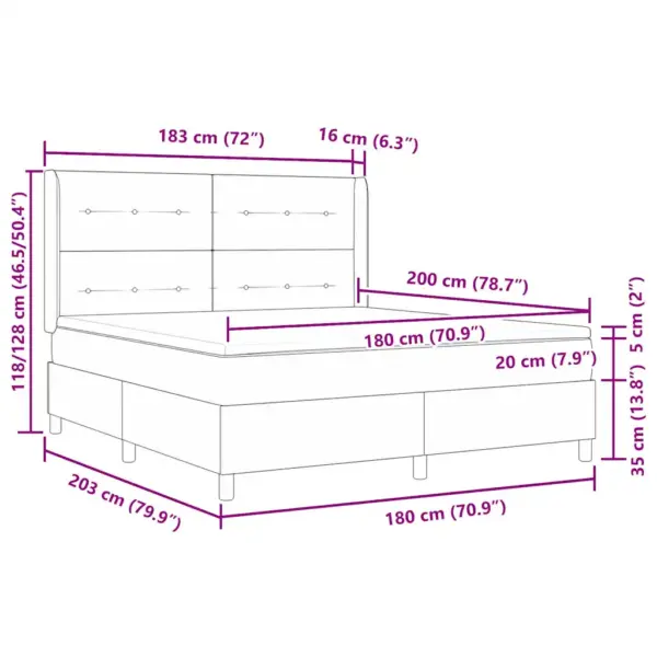 Kreemikas kontinentaalvoodi vahtmadratsi ja peatsiga, 180 x 200 cm, kangas – 12