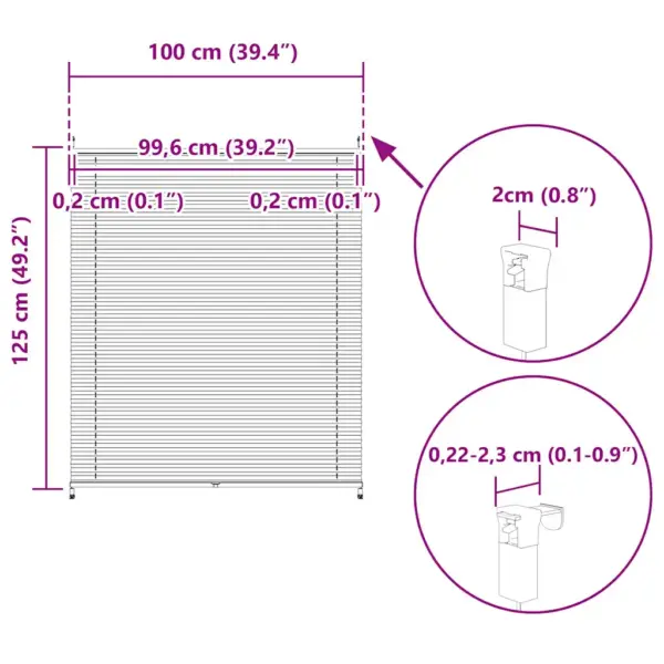 Plisseekardin aknale, kreemjas, 100 x 125 cm, polüster, klambritega kinnitatav – 10