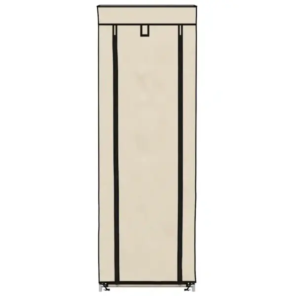 Kingakapp 8 riiuliga ja lukuga kangaskattega, kreemjasvalge, 57 x 29 x 162 cm – 4