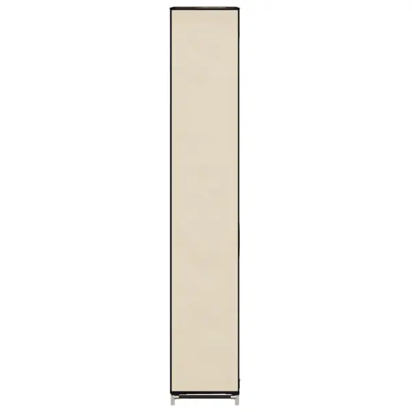 Kingakapp 8 riiuliga ja lukuga kangaskattega, kreemjasvalge, 57 x 29 x 162 cm – 5