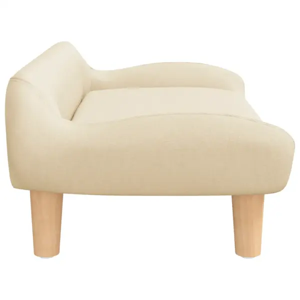 Kreemjasvalge lastediivan kangast ja puidust jalgadega, 70 x 40 x 24 cm – 4