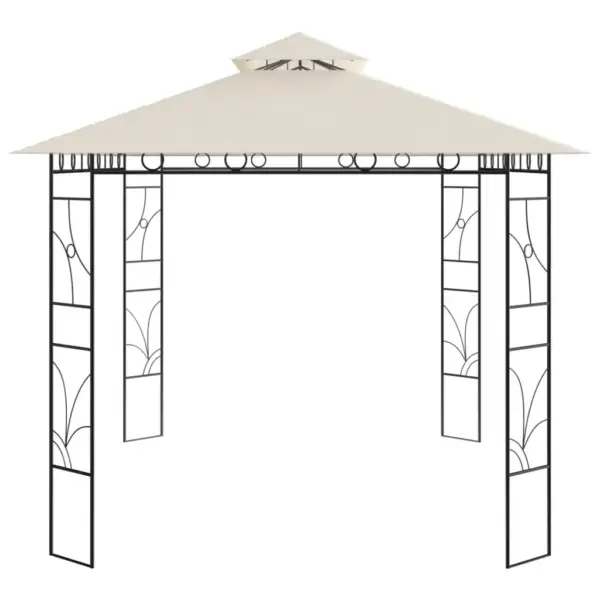 Kreemjasvalge terasraamiga lehtla PA-kattega katusega, 4 x 3 x 2,7 m, 160 g/m² – 3